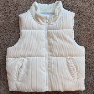NWOT RSQ Girls White Corduroy Puffer Vest | Size L